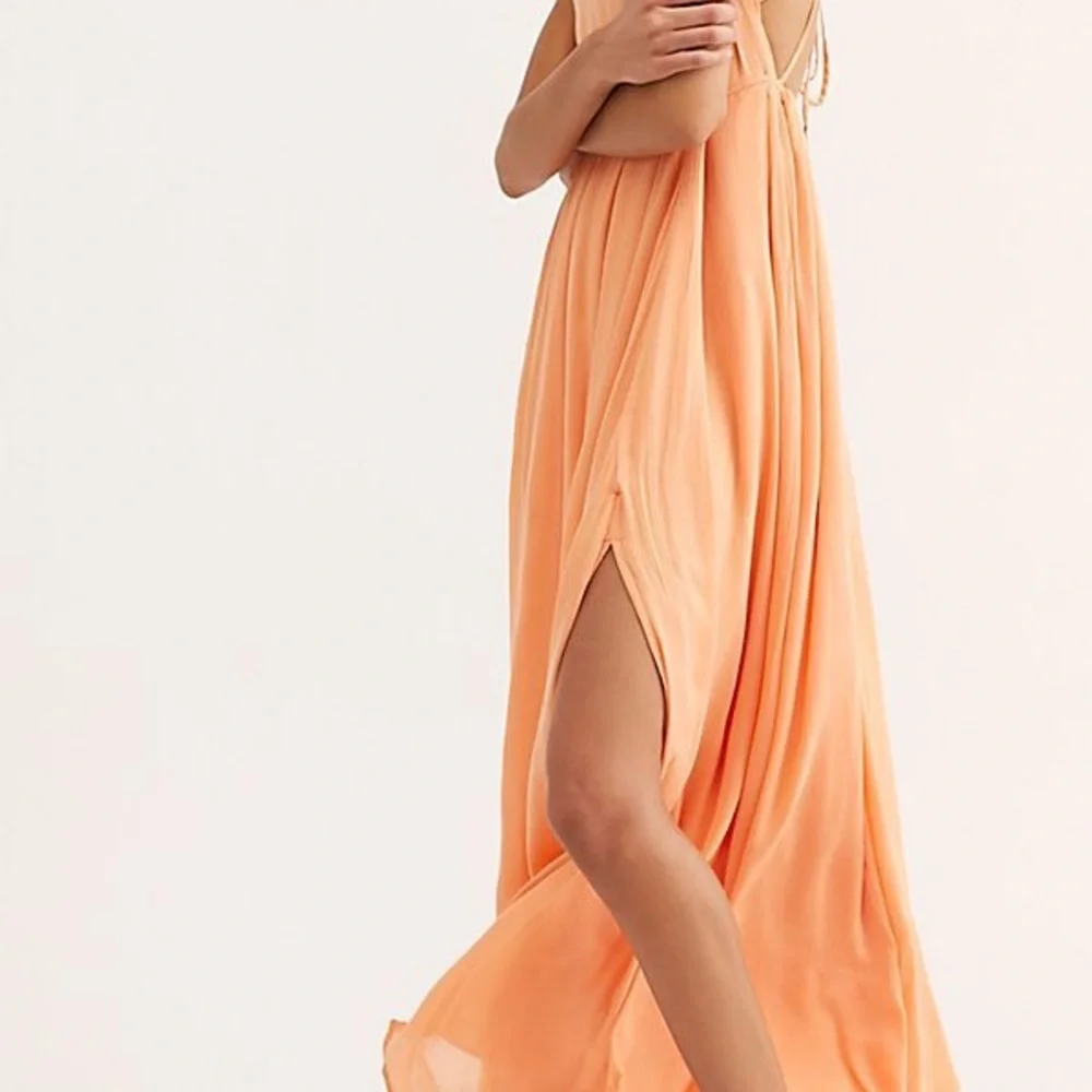 Free People Yes Please Sexy Strappy Open Back Side Slit Maxi Dress - Picture 7 of 11